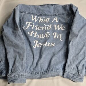 Elevated Faith What A Friend We Have In Jesus Blue Jean Jacket